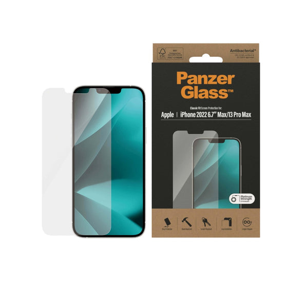 PanzerGlass Classic Fit Screen Protector (1 Stück), iPhone 13 Pro Max, iPhone 14 Plus