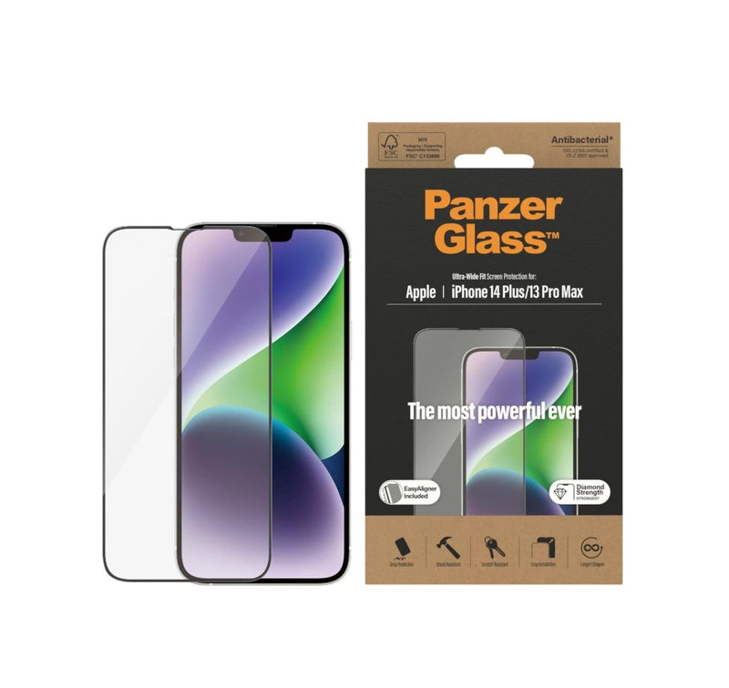 PanzerGlass Ultra-Weit Fit Screen Protector (1 Stück), iPhone 13 Pro Max, iPhone 14 Plus