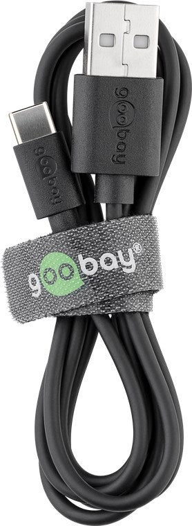 Goobay USB-A auf USB-C Kabel, 2m, USB 2.0 - Schwarz