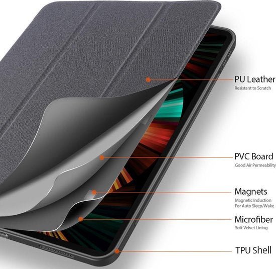 Dux Ducis Domo Tri-Fold Smart Case für Apple iPad Pro 12.9 (2020/2021/2022) – Schwarz