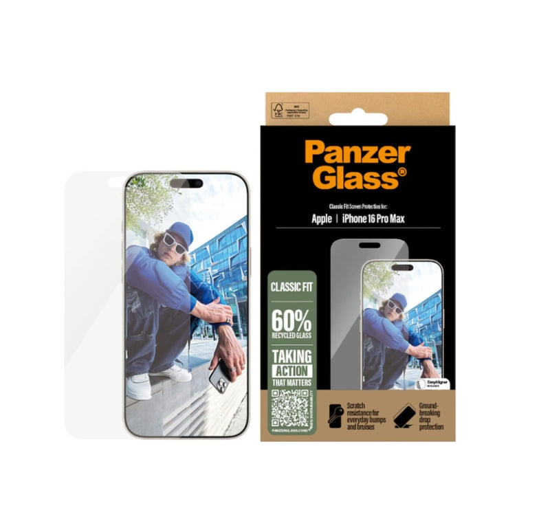 PanzerGlass Classic Fit Screen Protector (1 Stück), iPhone 16 Pro Max