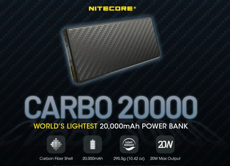 Nitecore Carbo 20000 mAh, 74Wh - Schwarz