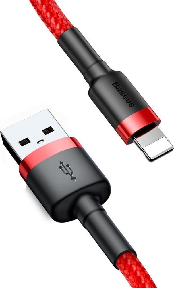 Baseus Cafule Kabel USB für iP 2.4A 0.5m Rot+Rot (CALKLF-A09)