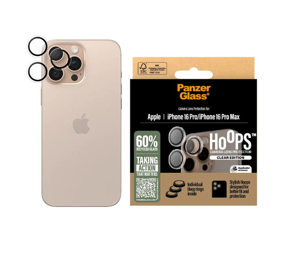 PanzerGlass Hoops Transparenter Objektivschutz (1 Stück) für iPhone 16 Pro
