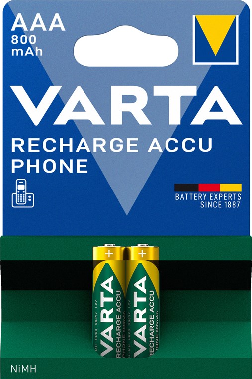 VARTA Recharge ACCU Phone AAA 800mAh - (2 Stück)