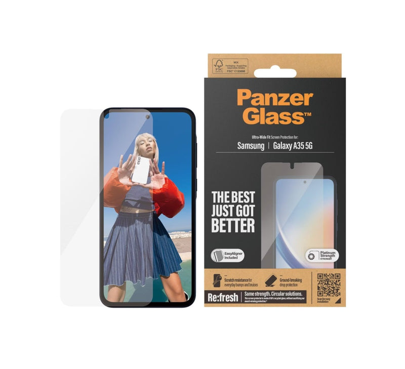 PanzerGlass Ultra-Weit Fit Screen Protector (1 Stück), Samsung Galaxy A35