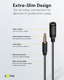 Goobay Kopfhörer- und Audio-Verlängerungskabel AUX, 4-Pol 3,5mm Slim, CU 5m - Schwarz