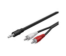 Goobay Audiokabel 3,5-mm-Klinke auf 2x RCA Cinch, 1,5 m