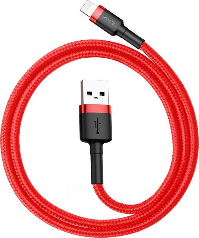 Baseus Cafule Kabel USB für iP 2.4A 0.5m Rot+Rot (CALKLF-A09)