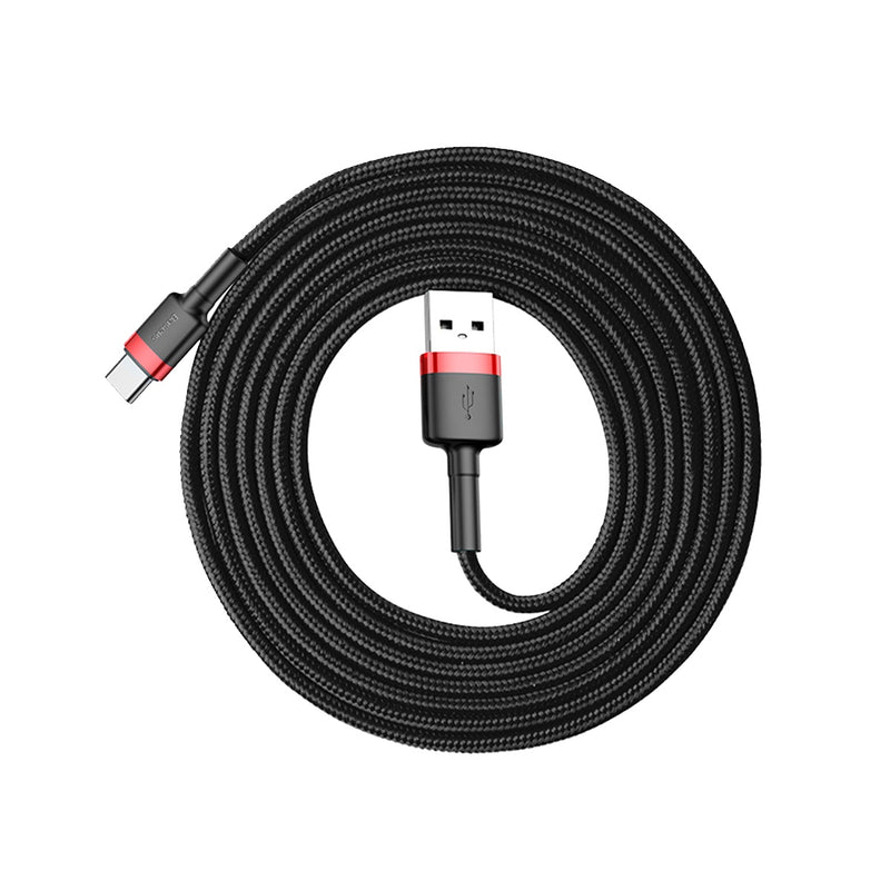 Baseus Cafule Kabel USB für Type-C 2A 2m Rot+Schwarz (CATKLF-C91)