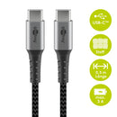 Goobay USB-C Kabel, Textil, Metallstecker, Extra Robust, 0,50m, USB 2.0 - Schwarz