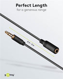 Goobay Kopfhörer- und Audio-Verlängerungskabel AUX, 4-Pol 3,5mm Slim, CU 5m - Schwarz