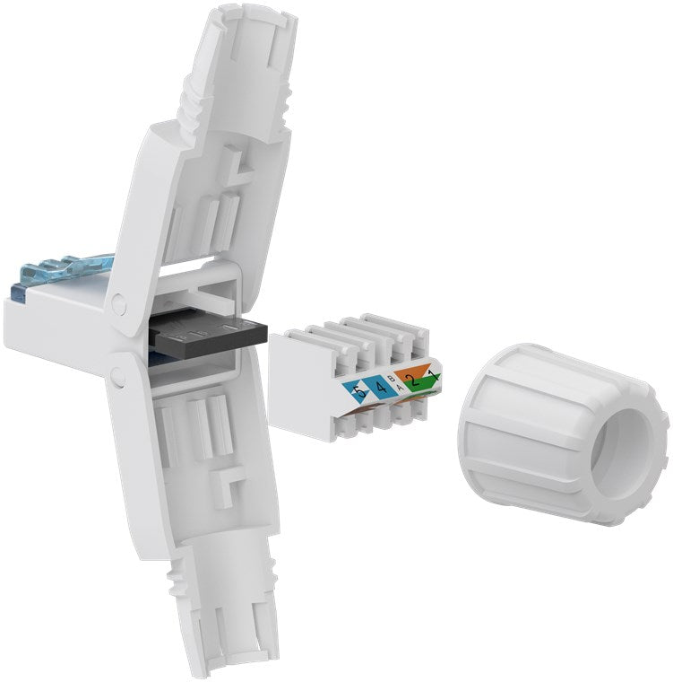 Goobay CAT 6A RJ45-Stecker, Feldkonfektionierbar, UTP Ungeschirmt - Weiß