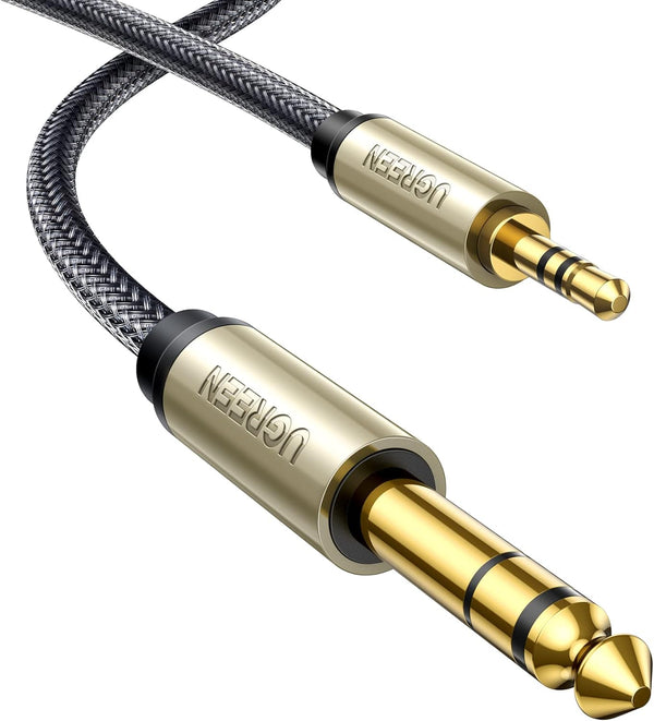 UGREEN AV127 Audio TRS Kabel Mini-Klinke 3.5mm / Klinke 6.35mm 1m - Grau