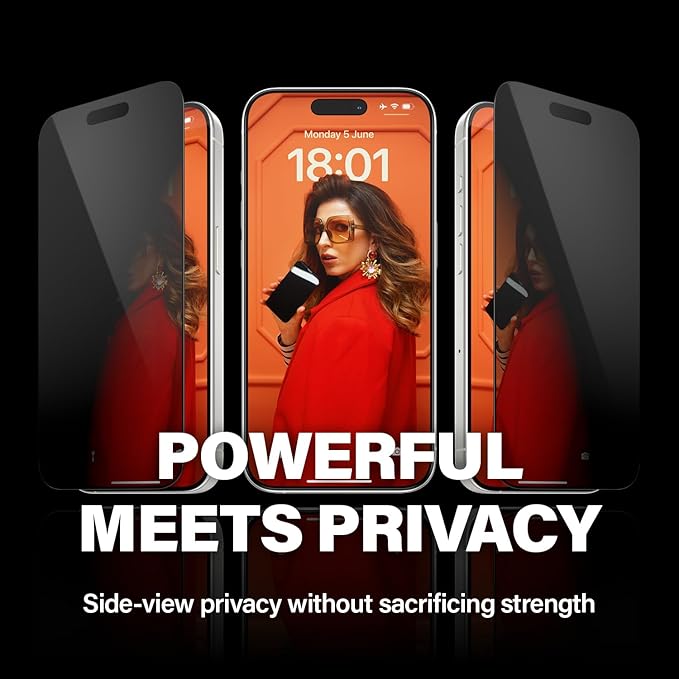 PanzerGlass Privacy Displayschutzfolie Ultra-Wide Fit (1 Stück), iPhone 15 Pro