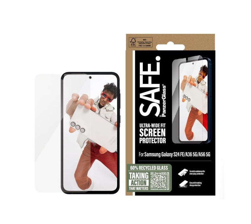 PanzerGlass SAFE. Screen Protector (1 Stück), Galaxy S24 FE, Galaxy A56, Galaxy A36