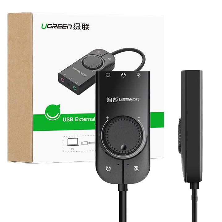 UGREEN Externer USB Soundadapter USB-A Plug & Play – Schwarz