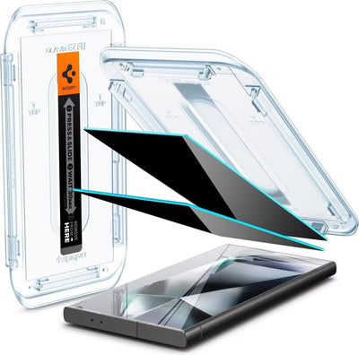 Spigen Privacy Glass Geschikt voor Samsung Galaxy S24 Ultra - EZ Fit GLAS.tR - 9H