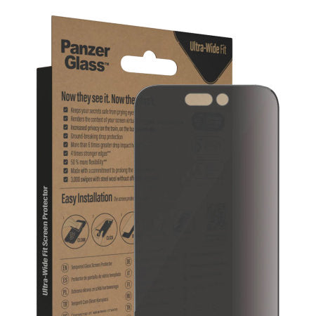PanzerGlass Ultra Wide Fit Privacy 1 Stück, iPhone 14 Pro Max