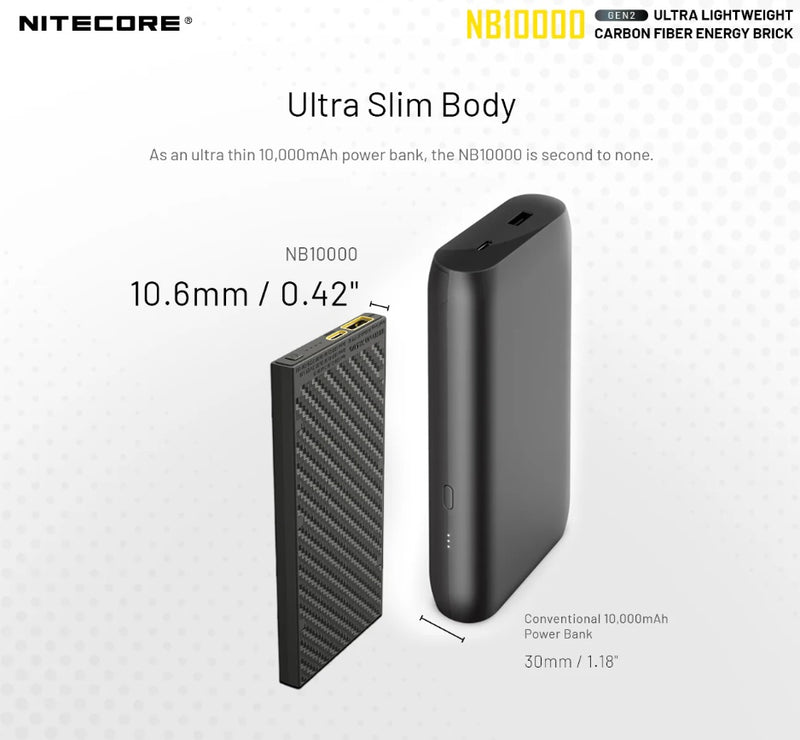 Nitecore NB10000 mAh 20W, 37Wh - Schwarz