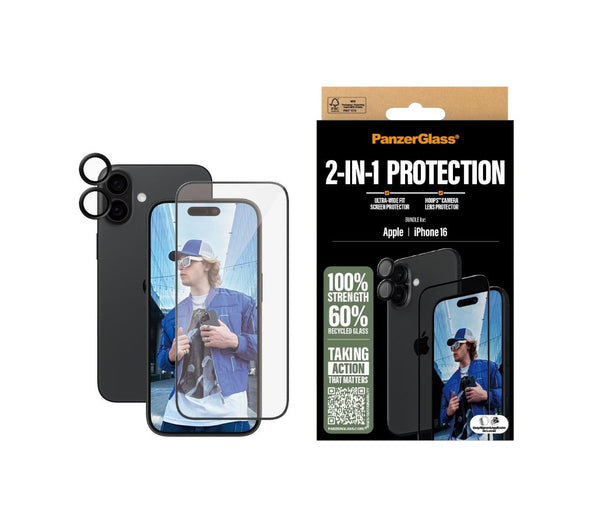 PanzerGlass 2-in-1 Set Screen Protector (1 Stück), iPhone 16
