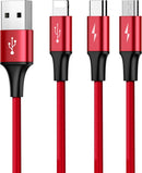Rapid Baseus Series 3-in-1 Kabel Micro + Lightning + Type-C 3A 1.2M Rot (CAMLT-SU09)