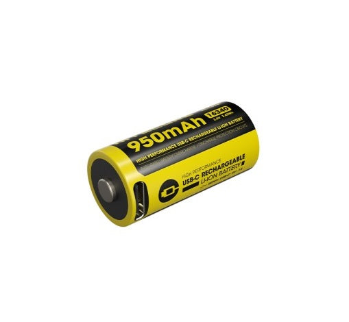 NITECORE Li-Io 16340 NL169R 950mAh mit USB-C – (1 Stk.)