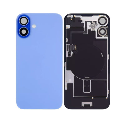 Back Glass + W/Small Component Vormontiert für iPhone 16 Plus (Ultramarin)