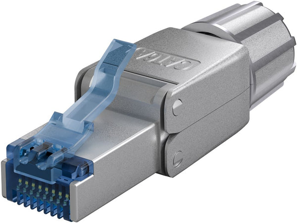 Goobay CAT 6A RJ45-Stecker, Feldkonfektionierbar, STP Geschirmt - Grau