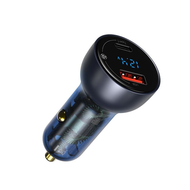 Baseus Particular Digital Display QC+PPS Dual Quick Auto Charger 65W Dunkelgrau (CCKX-C0G)