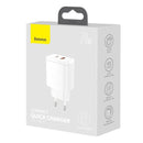 Baseus Compact Quick Charger U+C 20W EU Weiss (CCXJ-B02)