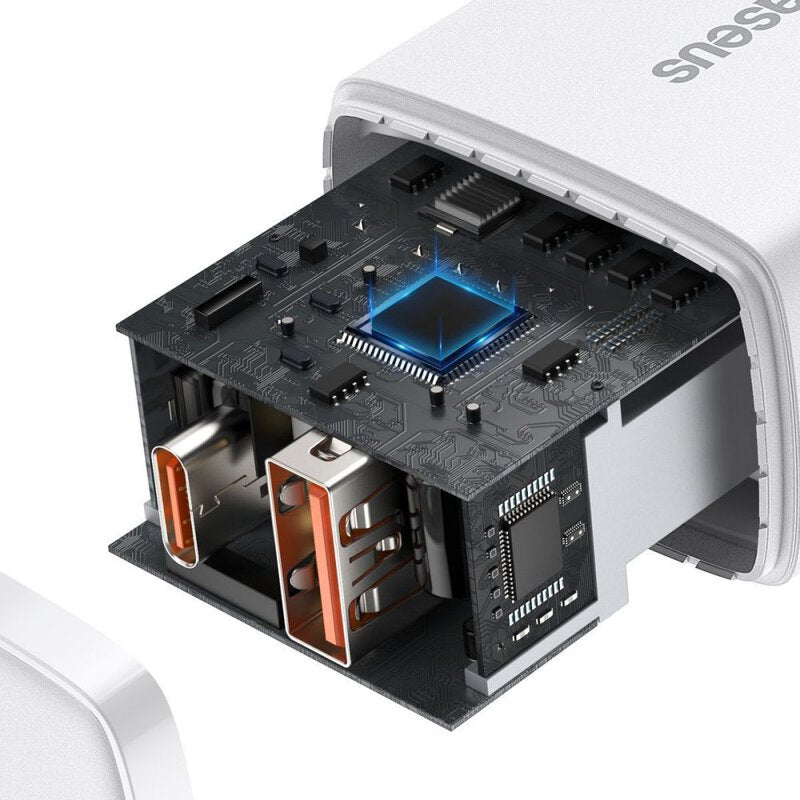 Baseus Compact Quick Charger U+C 20W EU Weiss (CCXJ-B02)