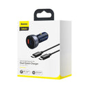 Baseus Particular Digital Display QC+PPS Dual-Schnelllade-Autoladegerät 65W - Dunkelgrau (TZCCKX-0G)