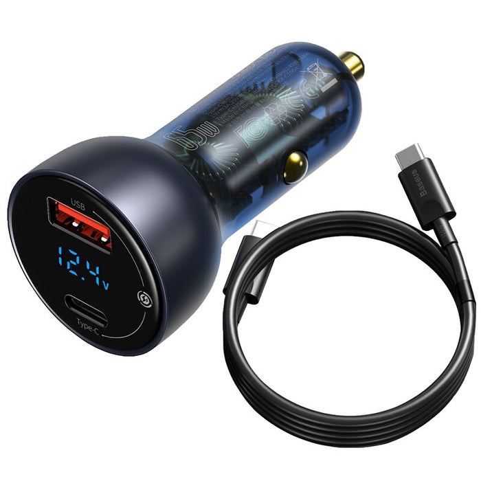 Baseus Particular Digital Display QC+PPS Dual-Schnelllade-Autoladegerät 65W - Dunkelgrau (TZCCKX-0G)