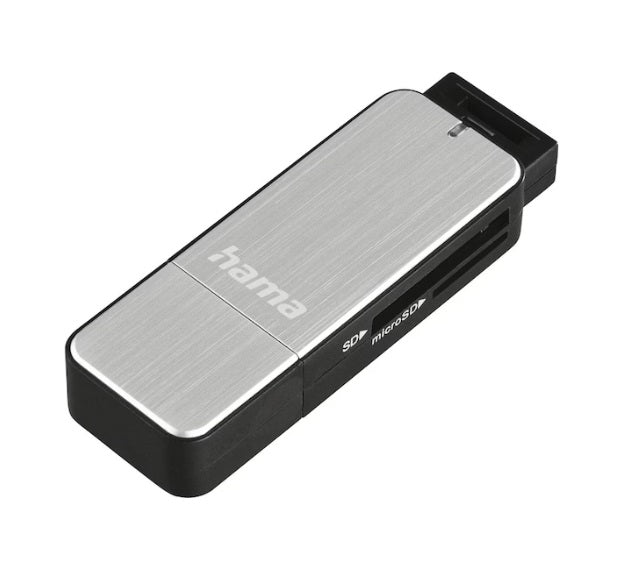 Hama USB 3.0 SD/microSD-Kartenleser, Silber USB 3.0