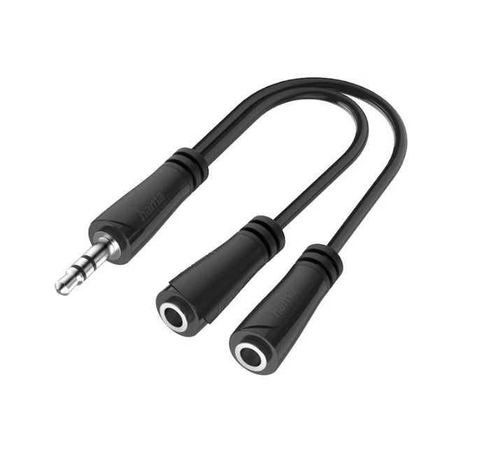 Hama Audio-Splitter, 3,5-mm-Klinkenstecker - 2x 3,5-mm-Klinkenbuchse, Stereo-Audio-Splitter