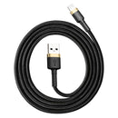 Baseus Cafule Cable Robustes Nylonkabel USB / Lightning QC3.0 2,4A 1M - Schwarz-Gold