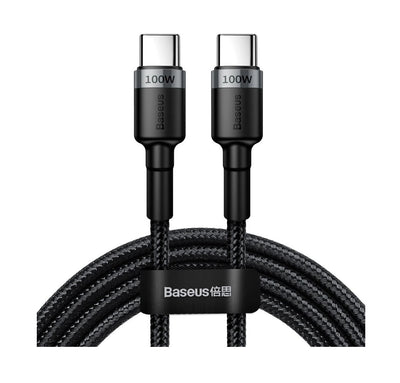 Baseus Cafule PD2.0 100W Schnellladekabel Typ-C zu Typ-C (20V 5A) 2m - Schwarz (CATKLF-ALG1)