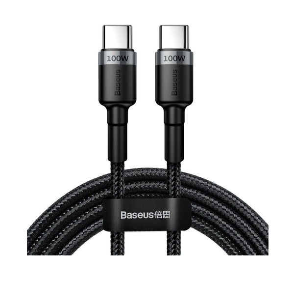 Baseus Cafule PD2.0 100W Schnellladekabel Typ-C zu Typ-C (20V 5A) 2m - Schwarz (CATKLF-ALG1)