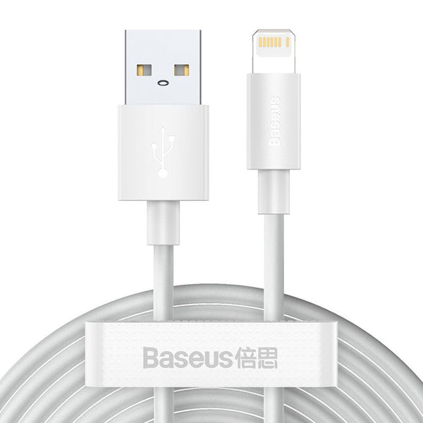 Baseus Simple Wisdom Datenkabel-Kit USB zu iP 2.4A (2Stk./Set) 1.5m - Weiß (TZCALZJ-02)