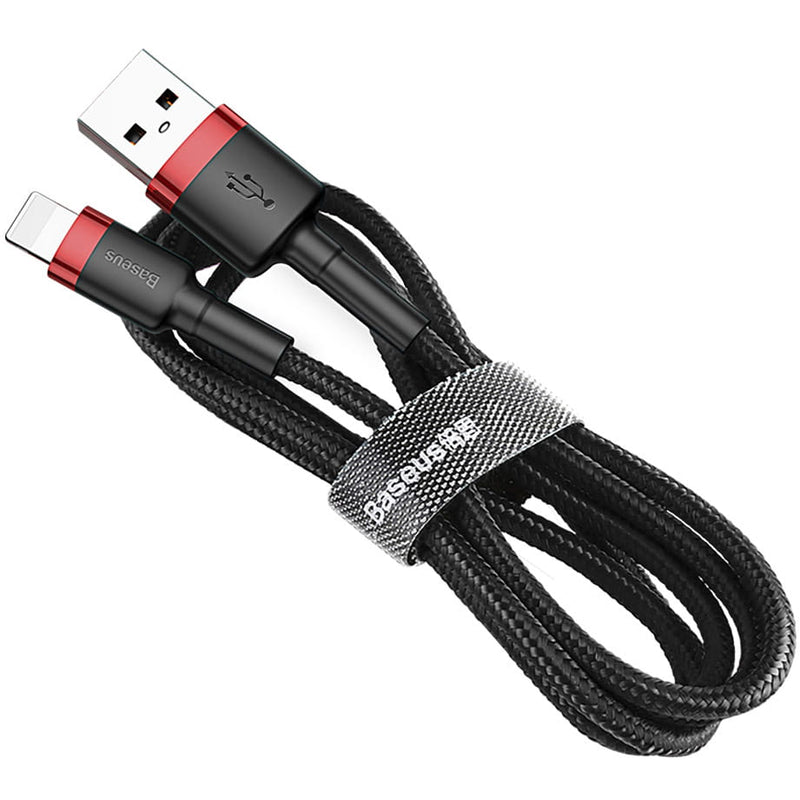 Baseus Cafule Kabel USB Für iP 2.4A 1m - Rot Schwarz (CALKLF-B19)