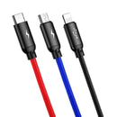 Baseus Rapid USB-Kabel 3in1 Typ C / Lightning / Micro 3A 1,2M - Schwarz