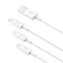 Baseus Superior Series Fast Ladekabel Datenkabel USB to M+L+C 3.5A 1.5m Weiss (CAMLTYS-02)