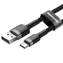 Baseus Cafule Kabel USB für Type-C 3A 1m Grau+Schwarz (CATKLF-BG1)