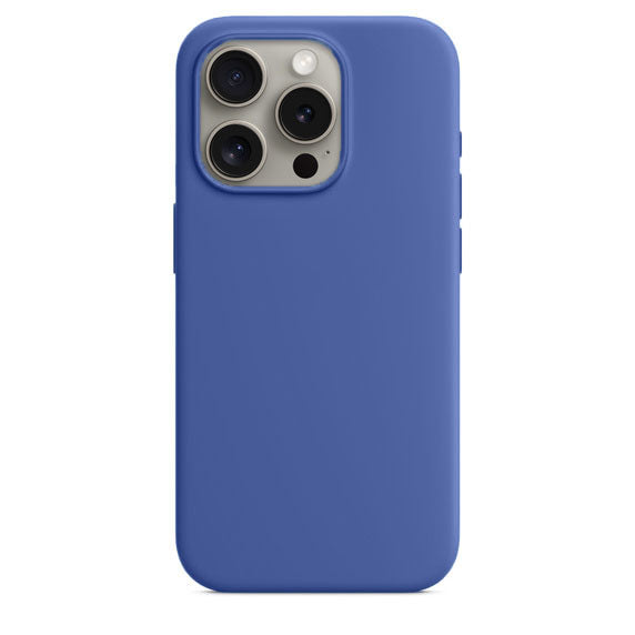 Silikon Case Hülle Mit MagSafe für iPhone 15 Pro - Blau