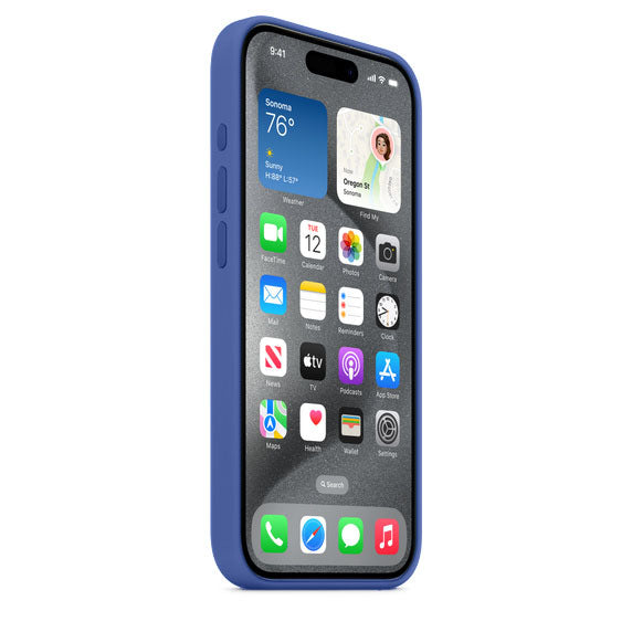 Silikon Case Hülle Mit MagSafe für iPhone 15 Pro Max - Blau