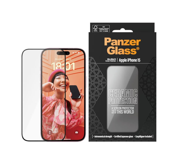 PanzerGlass Keramik Screen Protector (1 Stück), iPhone 15