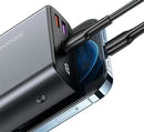 Usams SuperMac Serie 65W Schnelllade-Powerbank 30000mAh + U43 100W Type-C zu Type-C PD Kabel (CMXLOGTC01) - Grau