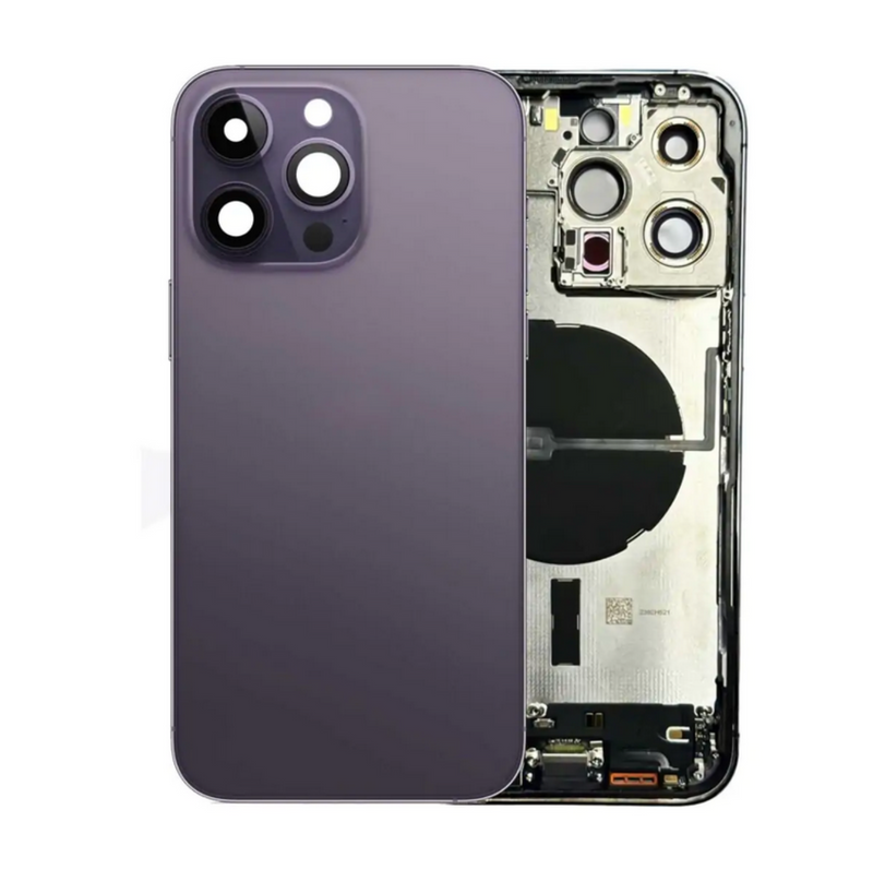 Back Cover / Rückschale mit Kleinteilen vormontiert Kompatibel für iPhone 14 Pro (Deep Purple)