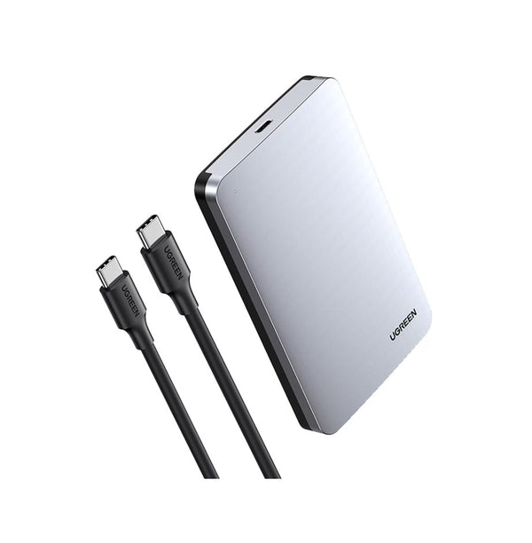 UGREEN 2,5" Externes HDD Gehäuse – Aluminiumgehäuse – Silber